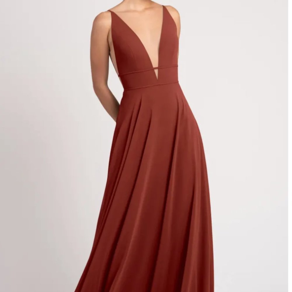 Jenny Yoo Hollis Dress Size 6 in Rust